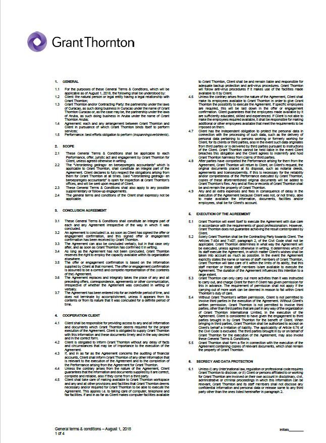 General Terms & Conditions